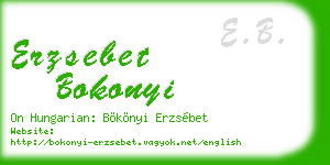 erzsebet bokonyi business card