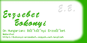 erzsebet bokonyi business card